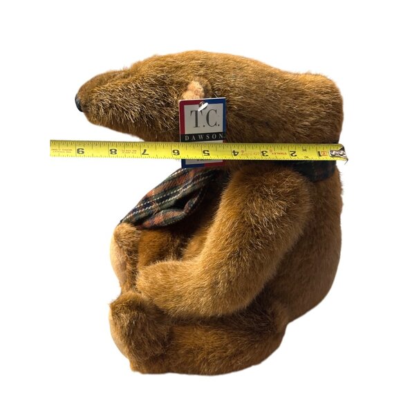 Samuel  humpback Teddy Bear with Plaid Scarf T.C. Dawson By Fiesta Plush  TAG - Picture 11 of 13